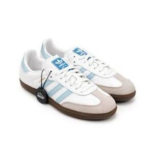 Adidas Samba White and Blue Women Shoes